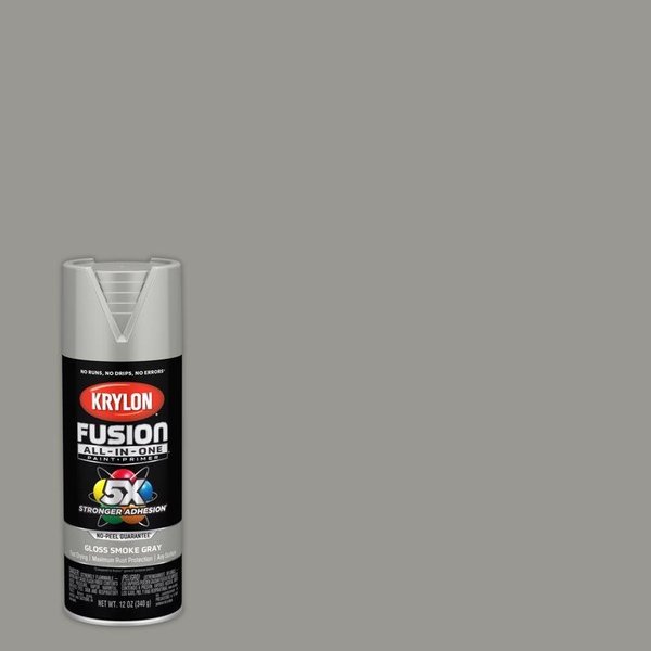 Short Cuts Krylon Fusion All-In-One Gloss Smoke Gray Paint+Primer Spray Paint 12 oz K02723007